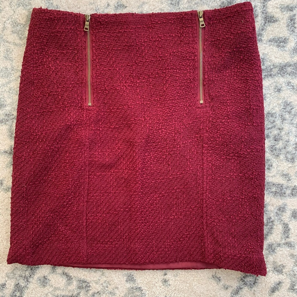 Loft double zipper front skirt